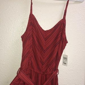 Wide stripe leg jumpsuit